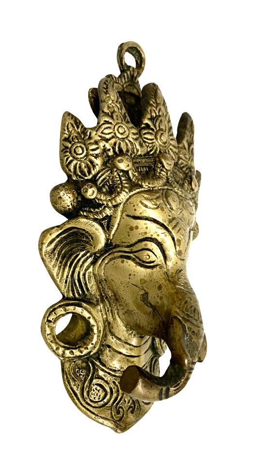 [[Vintage Ganesh brass mask///Masque vintage en laiton de Ganesh]]