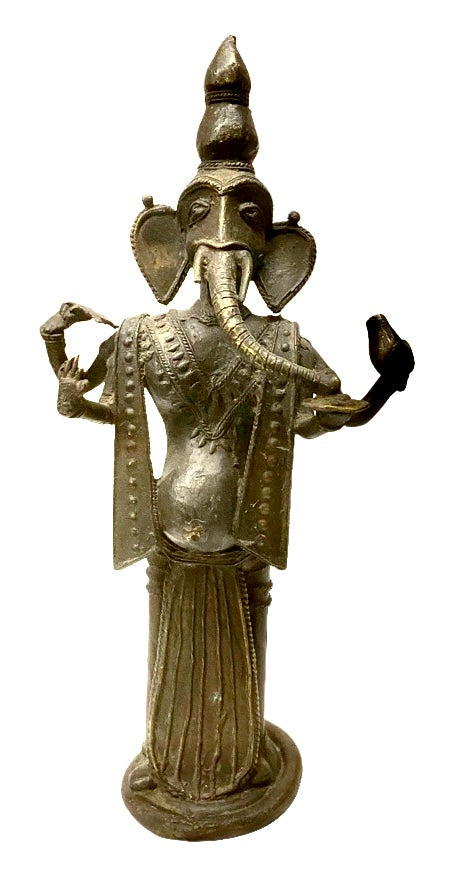 [[Old brass Bastar tribal art Ganesh statue///Vieille statue de Ganesh en cuivre d'art tribal Bastar]]