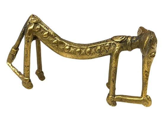 [[Bastar tribal art brass skinny animal figure///Figure d'animal maigre en laiton de l'art tribal Bastar]]