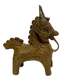  [[Bastar tribal art brass horse///Cheval en laiton d'art tribal Bastar]]