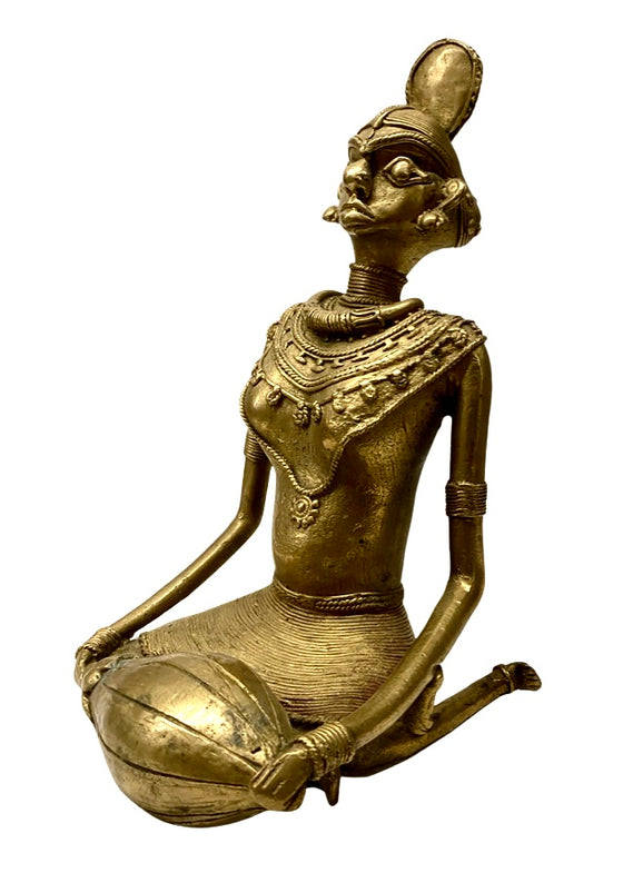 [[Bastar tribal art brass woman///Femme en laiton de l'art tribal Bastar]]