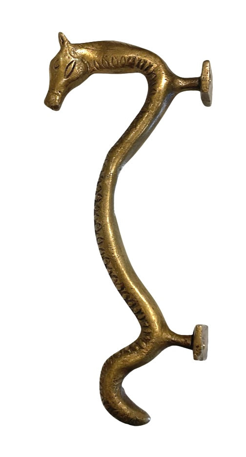 [[Seahorse brass door handle///Poignée de porte en laiton en forme d'hippocampe]]