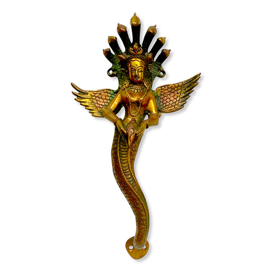 [[Old brass mermaid door handle///Ancienne poignée de porte en laiton en forme de sirène]]