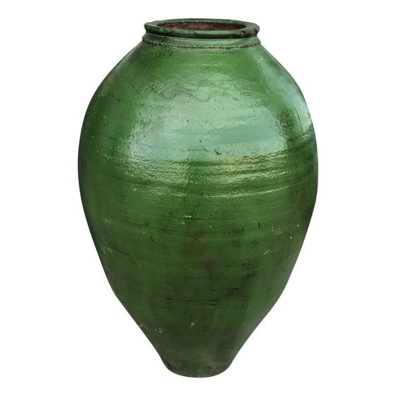 [[Green Anatolian vintage terracotta pot///Pot en terre cuite vintage vert d'Anatolie]]