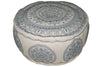 [[SURYA embroidered cotton pouf : Grey///SURYA pouf brodé en coton : Gris]]