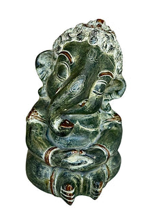  [[Vintage green brass baby Ganesh///Bébé Ganesh en laiton vert vintage]]