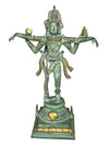 [[Antique green and gold brass Nataraja///Nataraja en laiton vert et or antique]]