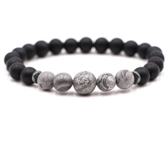 [[Assorted natural stone bracelets///Bracelets en pierres naturelles assortis]]