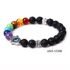 [[Hamsa healing chakra bracelet - lava stone///Bracelet Hamsa de guérison des chakras - pierre de lave]]