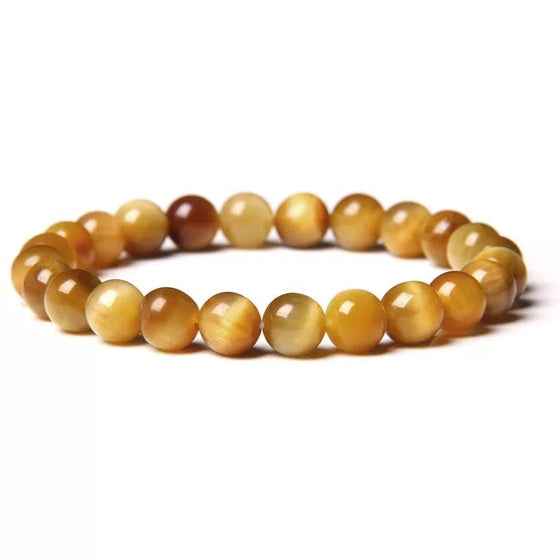 [[Tiger's eye natural stone bracelet///Bracelet en pierre naturelle oeil de tigre]]