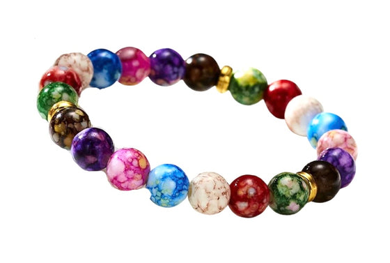 [[Colorful natural stone bracelet///Bracelet en pierres naturelles colorées]]