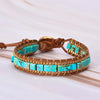 [[Hand braided turquoise bracelet///Bracelet tressé à la main en turquoise]]