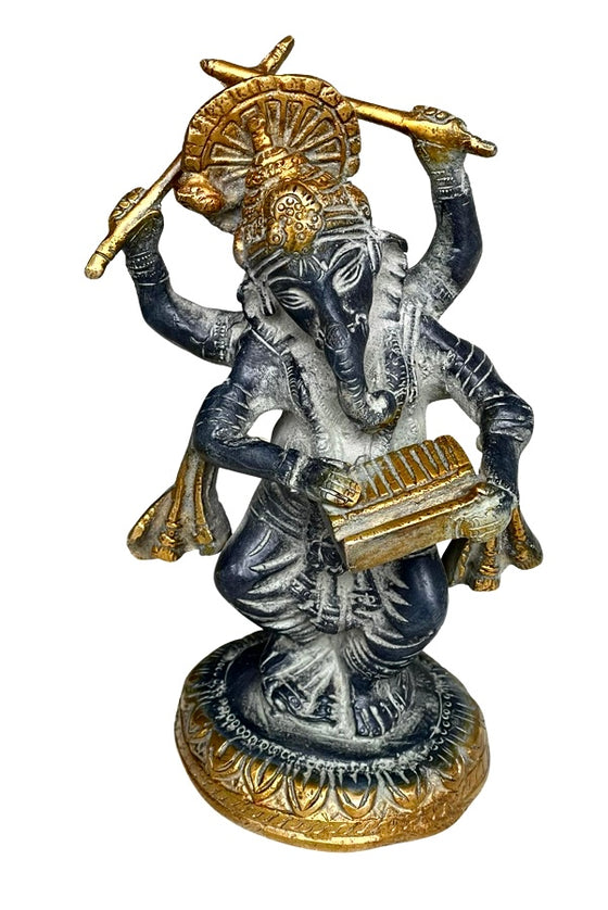 [[Musical brass Ganesh statue///Statue musicale de Ganesh en laiton]]