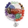 [[Healing chakra stones and meditation bracelet - Gift set///Bracelet de méditation et pierres de guérison des chakras - Coffret cadeau]]