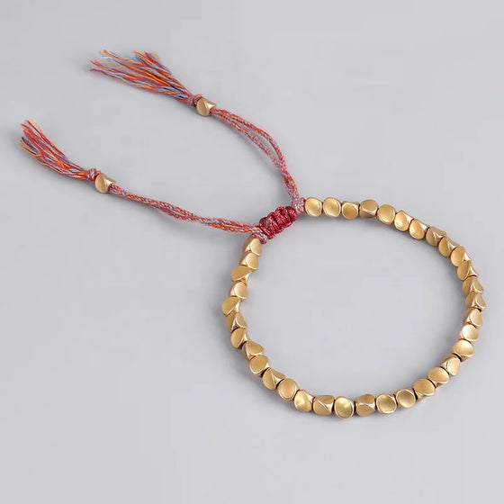 [[Handmade Tibetan copper bead bracelet///Bracelet de perles de cuivre tibétain fait à la main]]