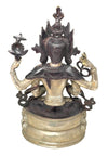 Black and silver brass Lokeshwara statue