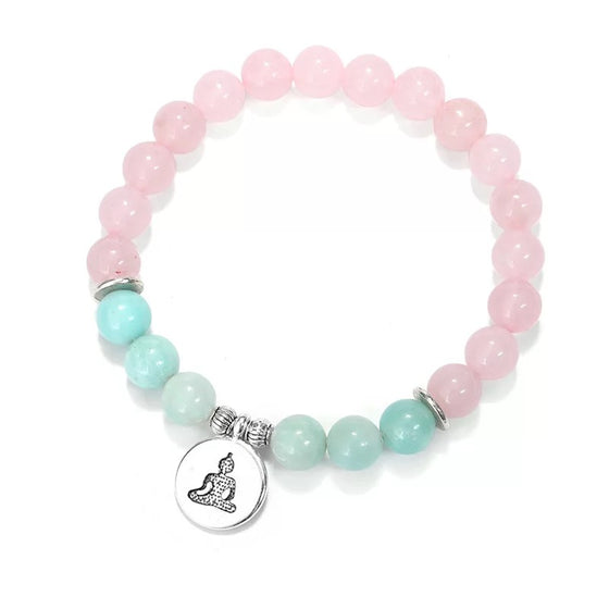 [[Amazonite and rose quartz bracelet///Bracelet d'amazonite et de quartz rose]]