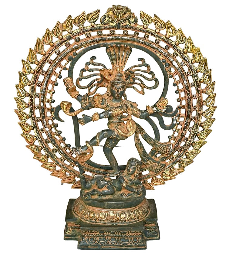 Boucles D'oreilles Bois Et Laiton Doré Shiva Nataraja - 81stgeneration - Neuf Avec étiquettes