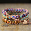 [[Hand braided natural stone wrap bracelet///Bracelet tressé à la main enroulant en pierre naturelle]]
