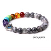 [[Hamsa healing chakra bracelet - grey jasper///Bracelet Hamsa de guérison des chakras - gris jasper]]