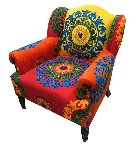 [[Orange mandala armchair///Fauteuil orange mandala]]