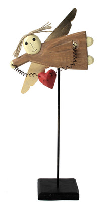  Wooden Angel On Stick//Ange en Bois Sur Bâton